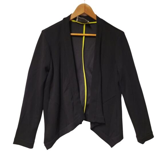 Carolina Belle Montreal Black Open Front Sporty Jacket Women's L Pockets Casual - Picture 1 of 6